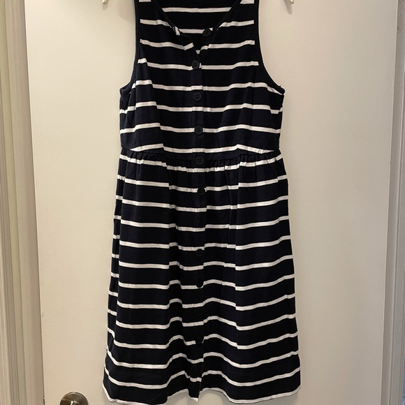 J crew retail dress medium navy and white stripes - Picture 1 of 4
